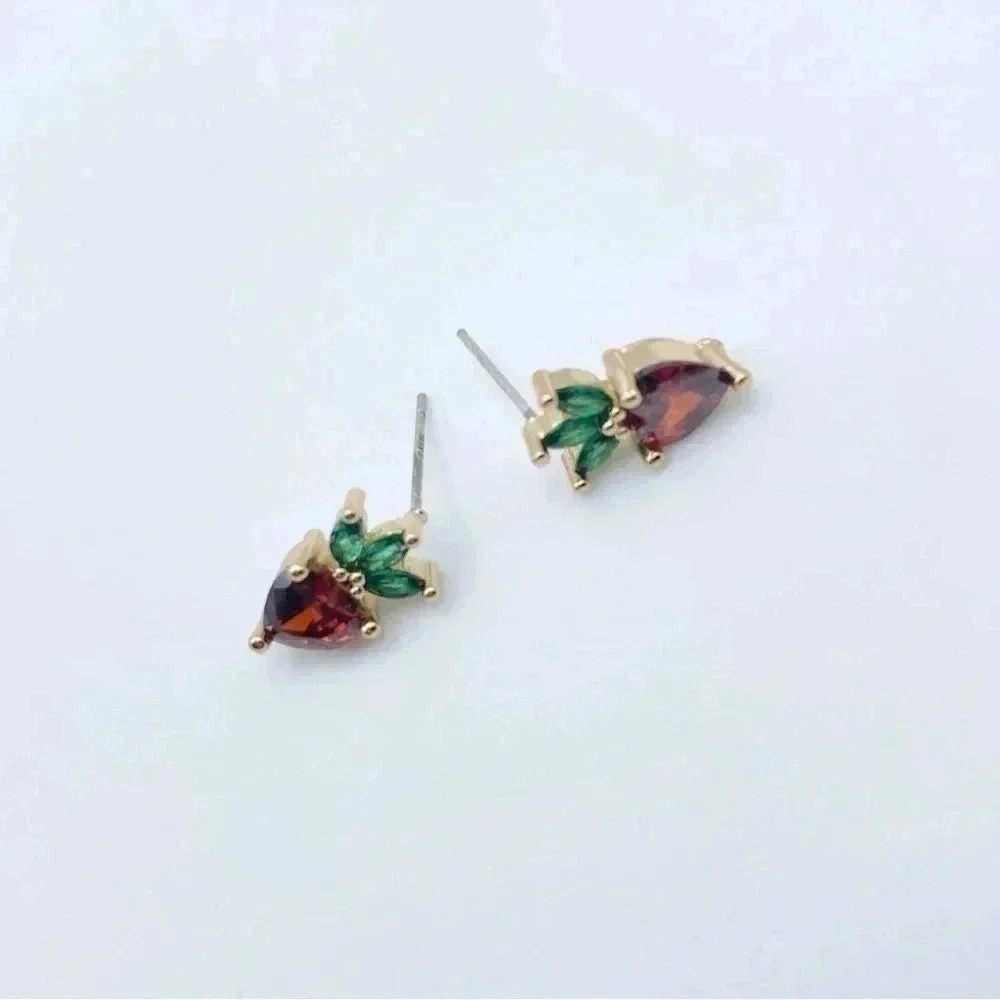 Petite Strawberries Stud Earrings
